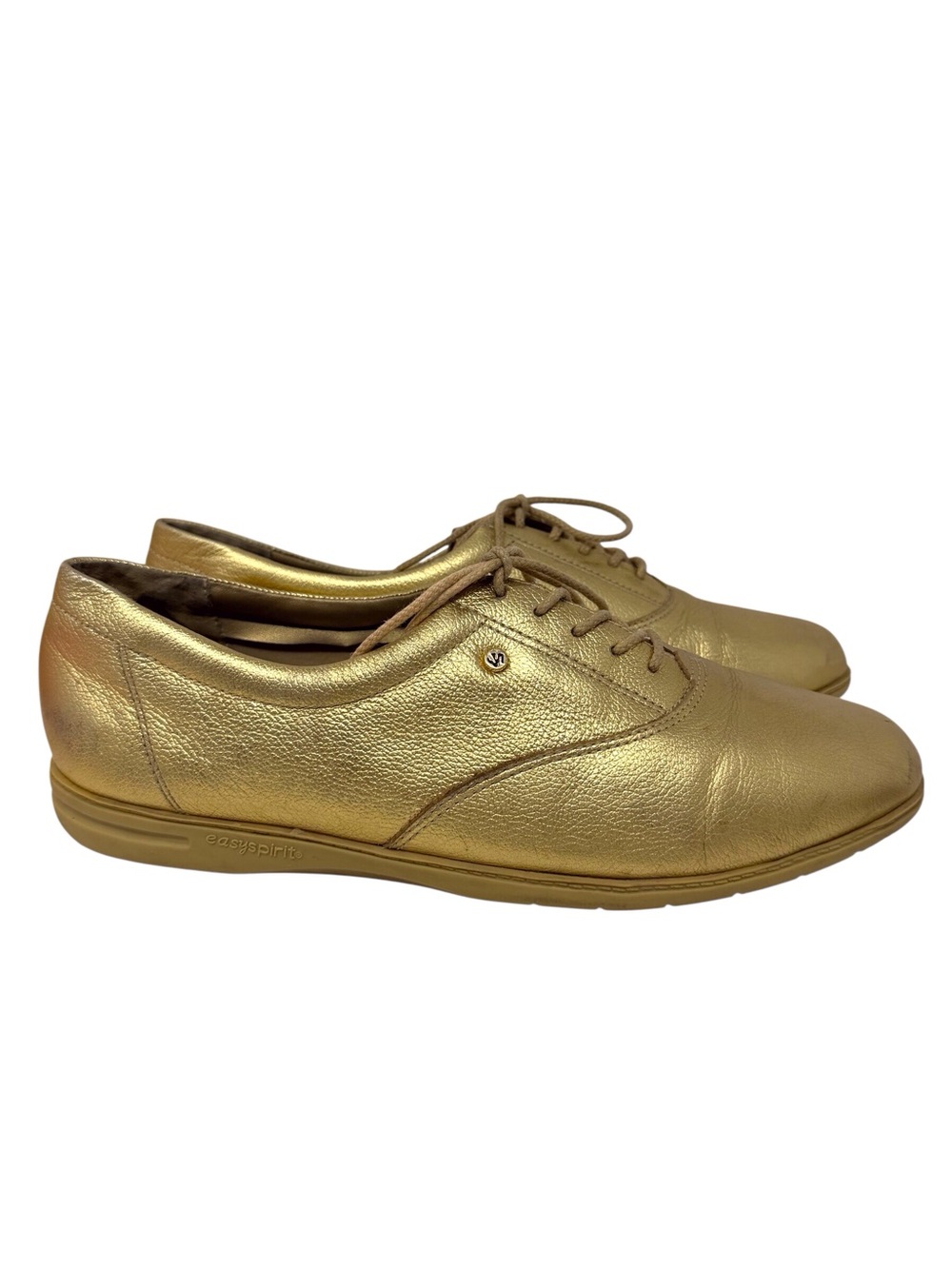 Easy Spirit Motion metallic gold leather lace-up casual Oxford shoes women’s 9